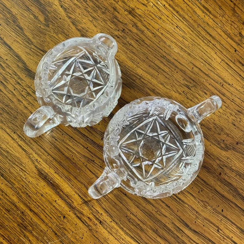 Antique American‎ Brilliant Glass Creamer & Sugar ABP EAPG